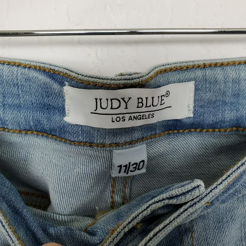 Judy Blue Jeans Womens 11/30 Blue Boyfriend Fit Stretch Distressed JB8878 FLAW_3